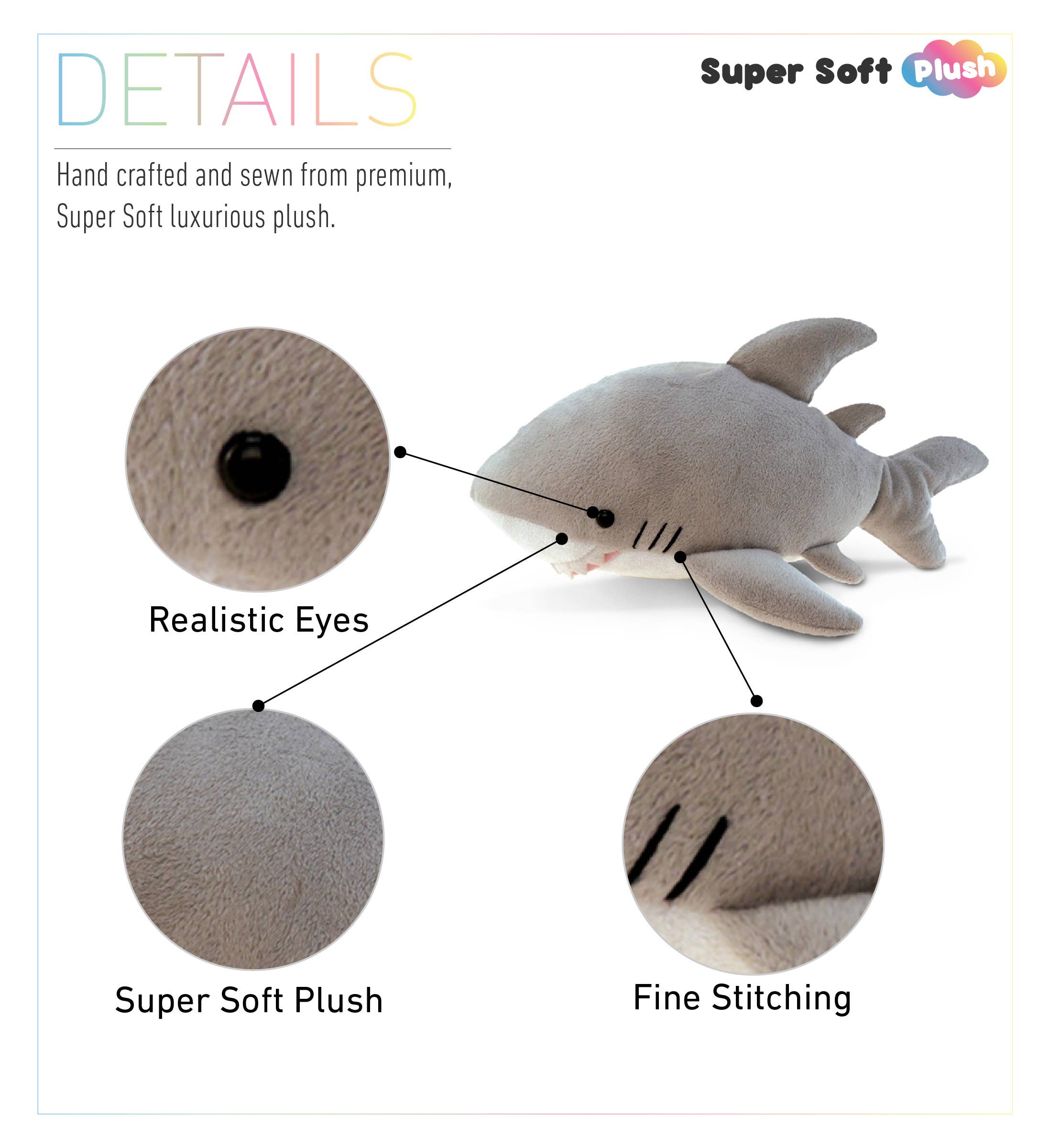 Cota Global - Wholesale Stuffed/Plush Toy - Kids & Baby - 6" Plush - Shark1