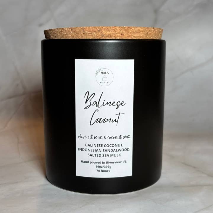 Nala Candle Co - Wholesale Jar/Filled Candle - BALINESE COCONUT 14oz CANDLES