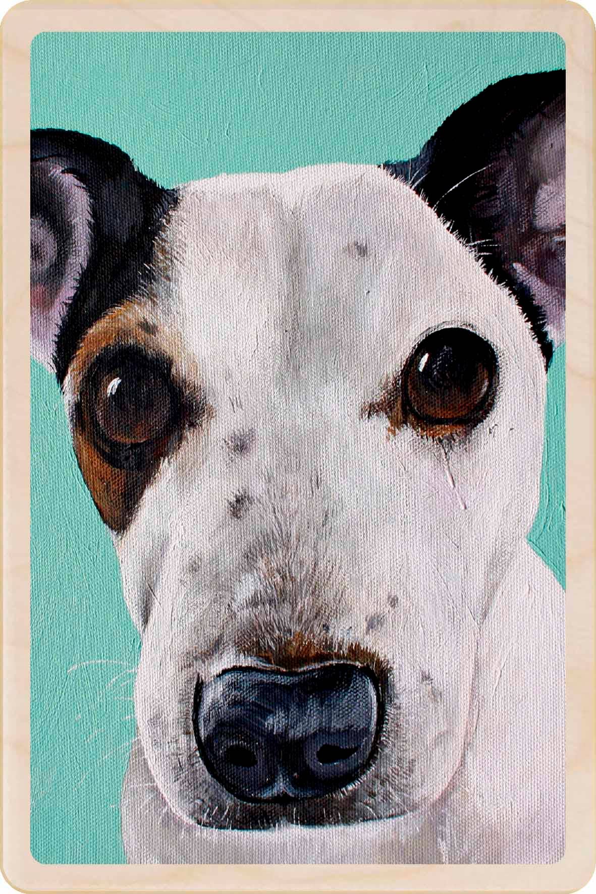THE WOODEN POSTCARD COMPANY - Wholesale Gewone wenskaart - Jack Russell - Milieuvriendelijke kaarten & magneten0