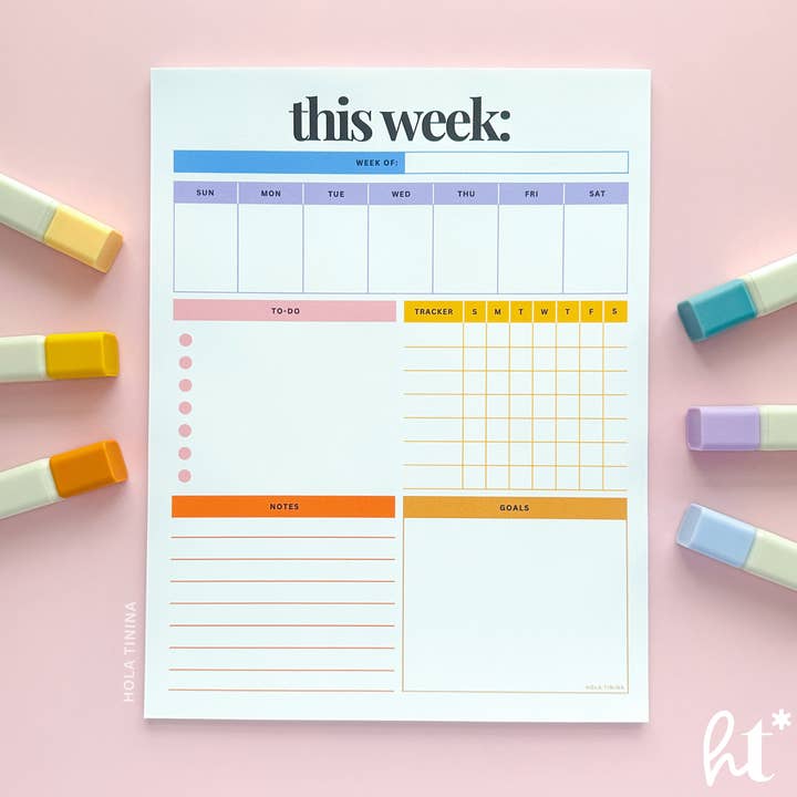 This Week Notepad Planner | Teacher Gift for wholesale by Hola Tinina