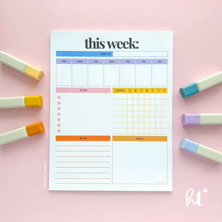 Denna veckas anteckningsblockplanerare | Lärargåva för wholesale av Hola Tinina