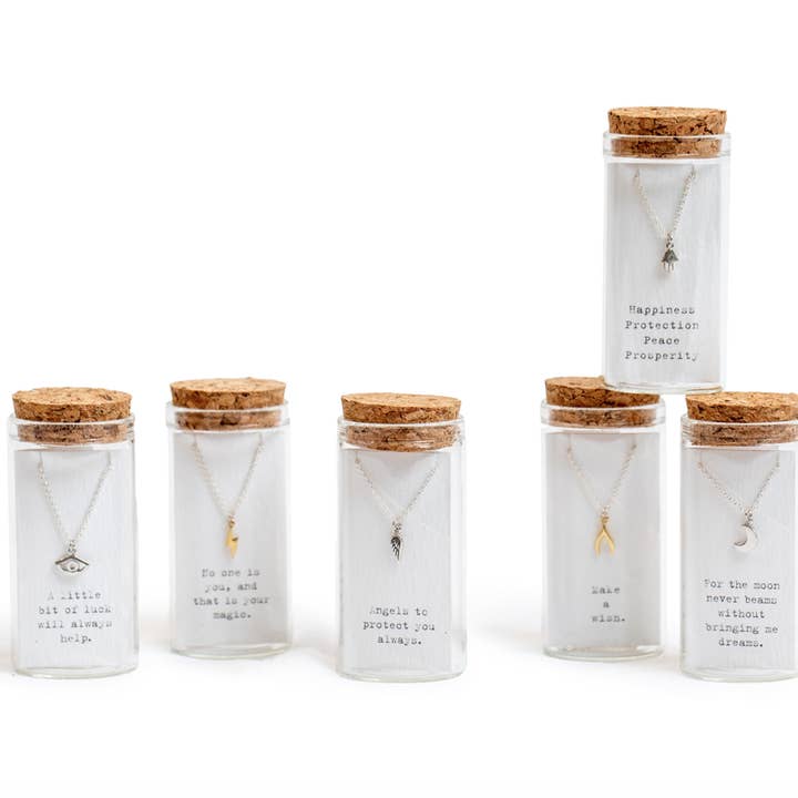 Message in a Bottle Necklace Collection #1 - Assorted Set of 12 for wholesale by Sugarboo & Co