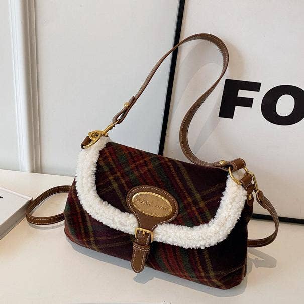 MKS America - Wholesale Crossbody Bag - Women's - Christmas tweed plush crossbody bag5