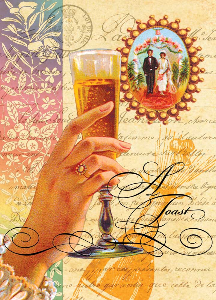 Potluck Press – Großhandel Hochzeitskarte – Eine Hochzeitstoast-Grußkarte0