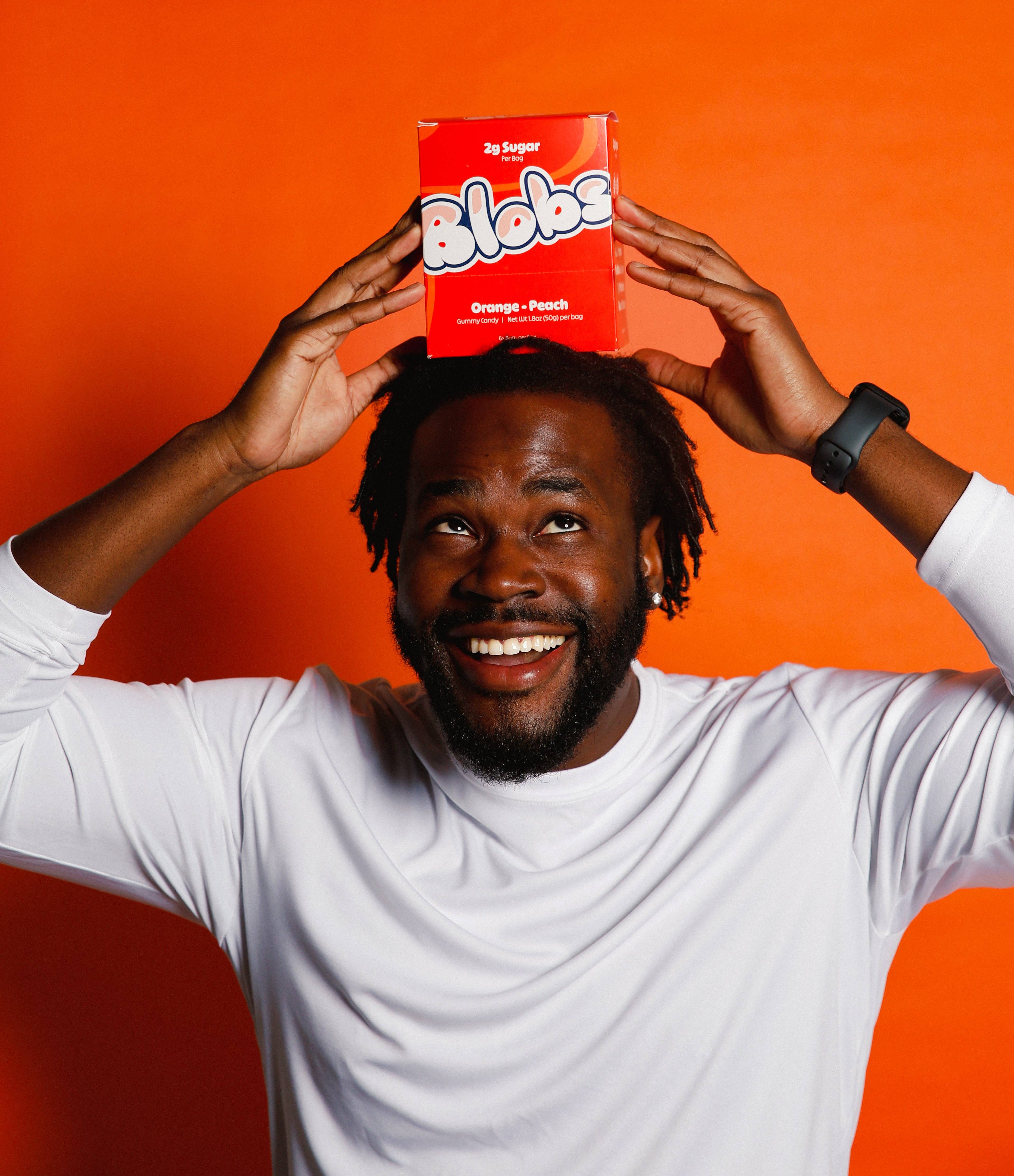 Blobs - Vente Bonbons gélifiés - Bonbons gommeux Blobs à faible teneur en sucre, orange et pêche2