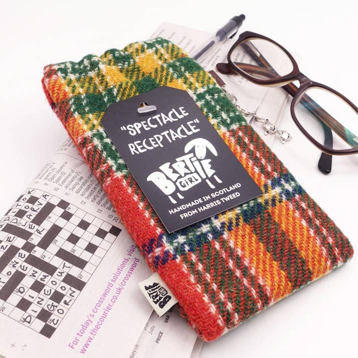 Spectacle Receptacle - Oranje Tartan voor wholesale door Bertie Girl