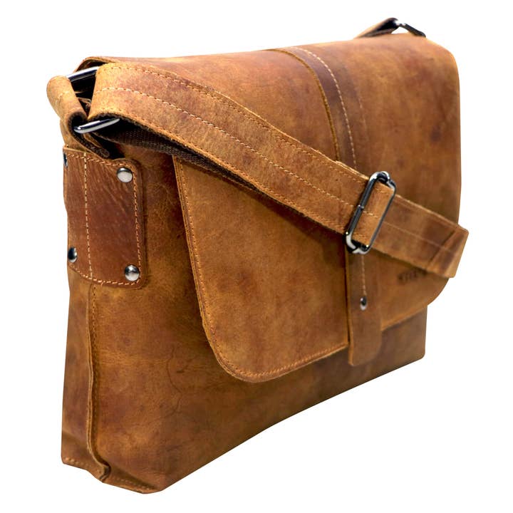 Greenwood - Wholesale Messenger Bag - Unisex - Chris leather bag men's shoulder bag wide strap women4