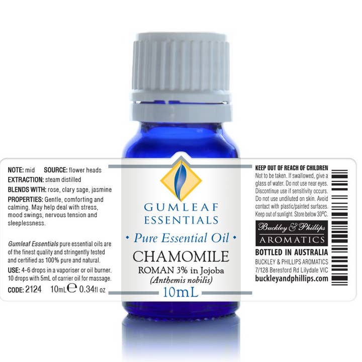 Buckley & Phillips Aromatics – wholesale Essential oil – Chamomile Roman (3% in Jojoba) Essential Oil