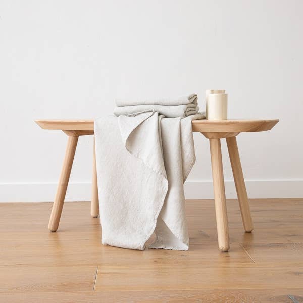 Linne Badhandduk Silver Tvättad Våffla för wholesale av LinenMe