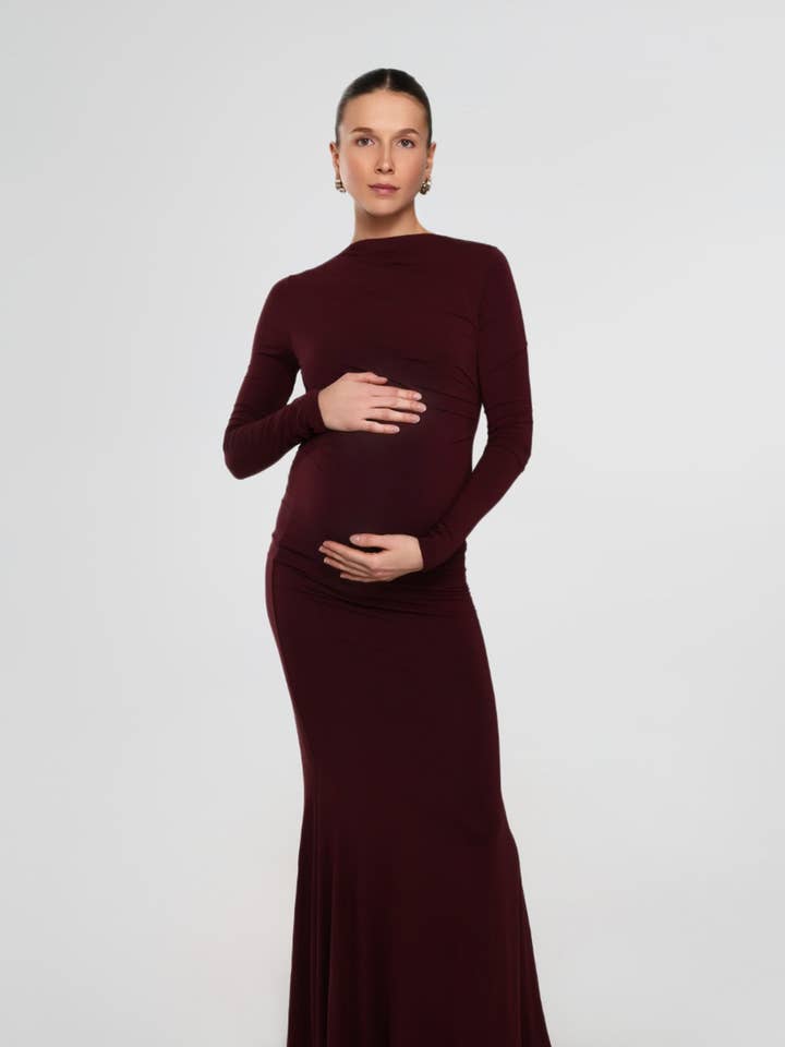 THE MAXI RUCHED DRESS / MULBERRY for wholesale by LO+JAYNE