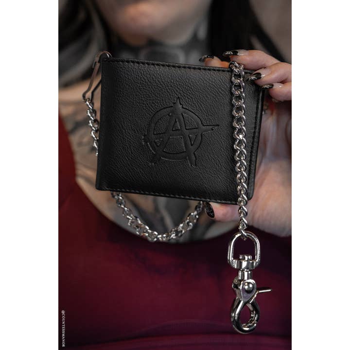 vampirefreaks - Wholesale Wallet - Women's - Anarchy Emboss Bifold Wallet w/ Chain1