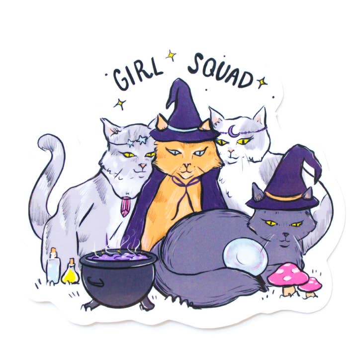 Amy Hartelust Art and Illustration - Wholesale Phone & Laptop Stickers - Kitty Coven Vinyl Sticker