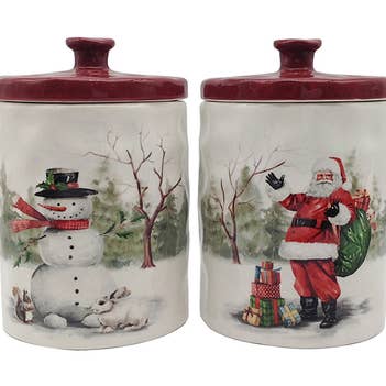 Blue Sky Clayworks - Wholesale Jar - ADDISON VIEWS 9" CHRISTMAS CANDY JAR0