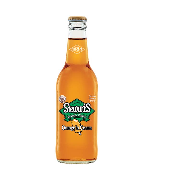 Grandpa Joe's Candy Shop - Wholesale Soda/Carbonated Drink - Stewart's Orange Cream Soda, 12oz Glass Bottle 12ct
