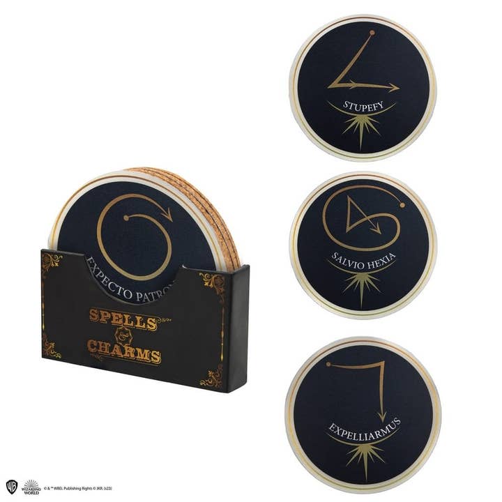 Set of 4 Spell & Charms Series 1 Coasters for wholesale by Wizard Alliance