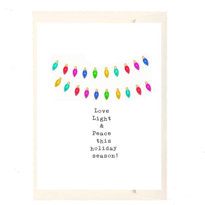 Paperlove Boutique - Wholesale Christmas Card - Love, Light & Peace this holiday season!