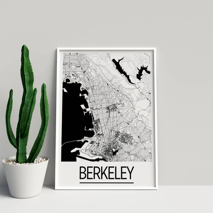 11" x 14" Berkeley Map Print - Art Deco Style for wholesale by ILIKEMAPS