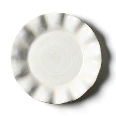 Signature White Ruffle Salad Plate for wholesale by Coton Colors