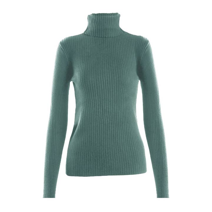 Green Classic Stretchable Lightweight Long Sleeve Slim Turtleneck for wholesale on Faire