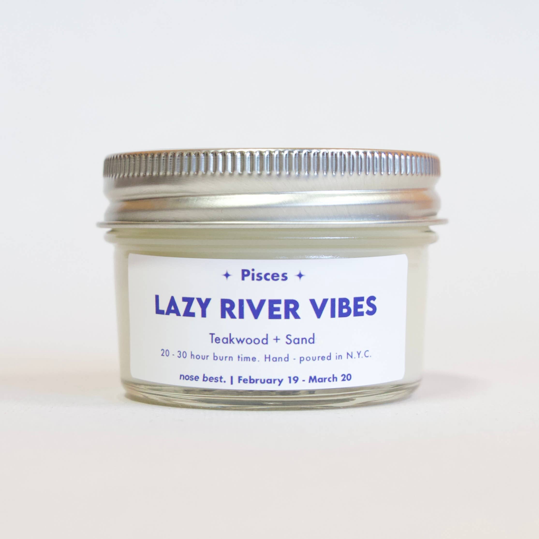 Nose Best Candles - Wholesale Jar/Filled Candle - Pisces - Teakwood & Sand - Zodiac Soy Candle0