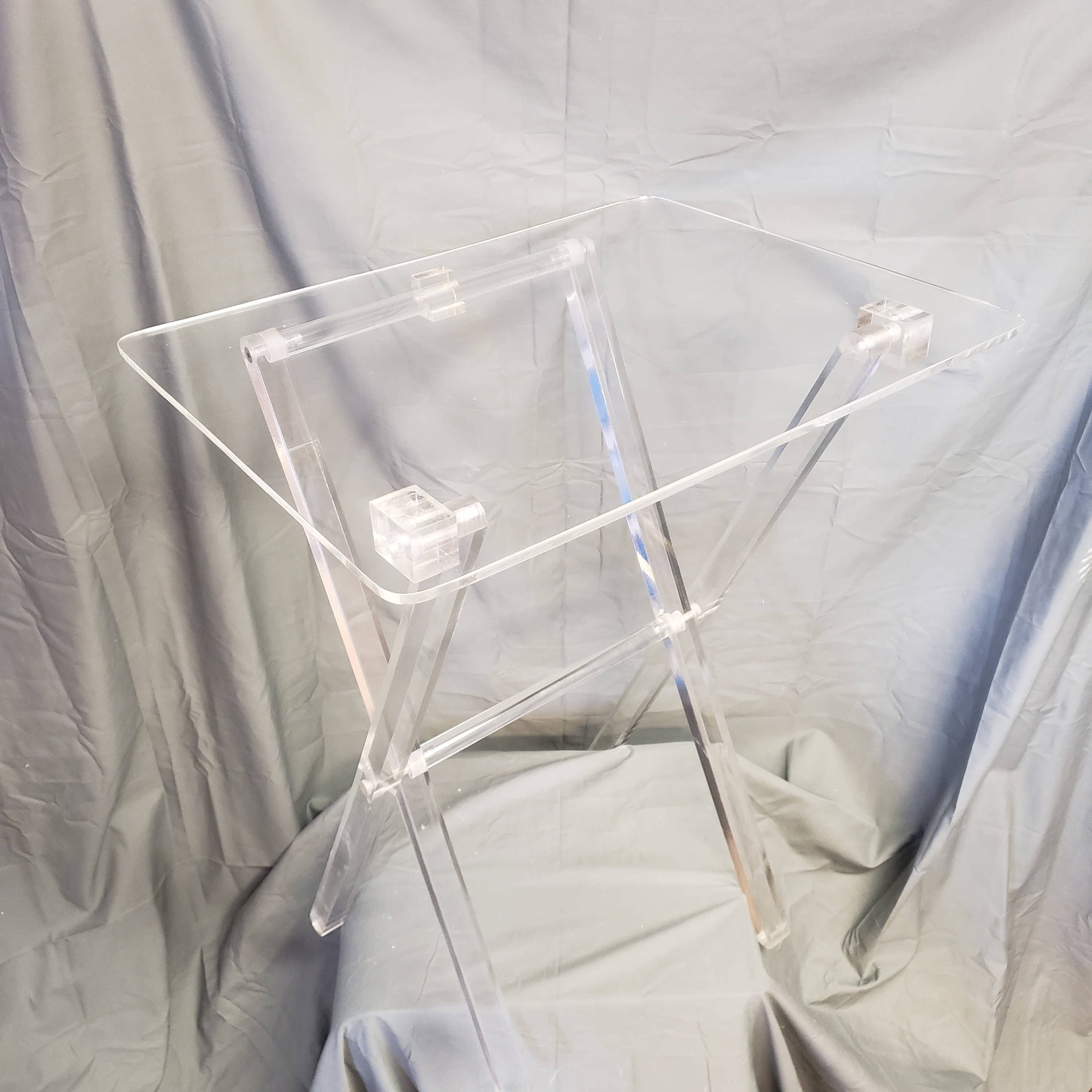 Plasticmart - Wholesale Side Table - Acrylic TV Tray Table Set of Four with a Stand0