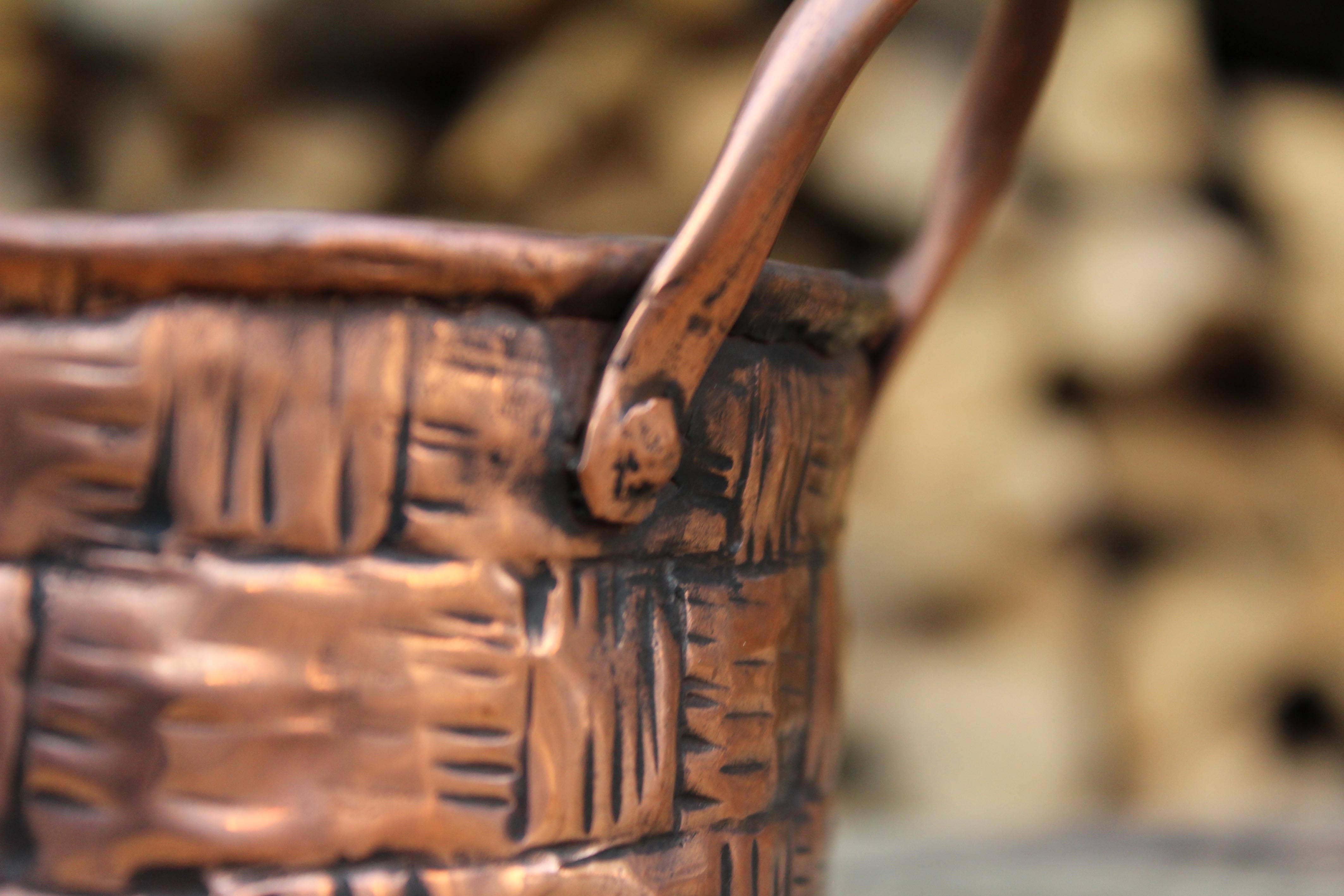 La Casa del rame - Vendita all'ingrosso Cestini - Round Engraved Copper Basket – Handmade & Custom3