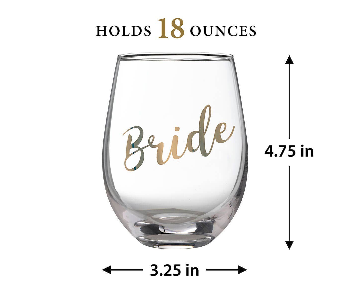 Lillian Rose - Wholesale Wine Glass - Gold "Bride" Stemless Wine Glass3