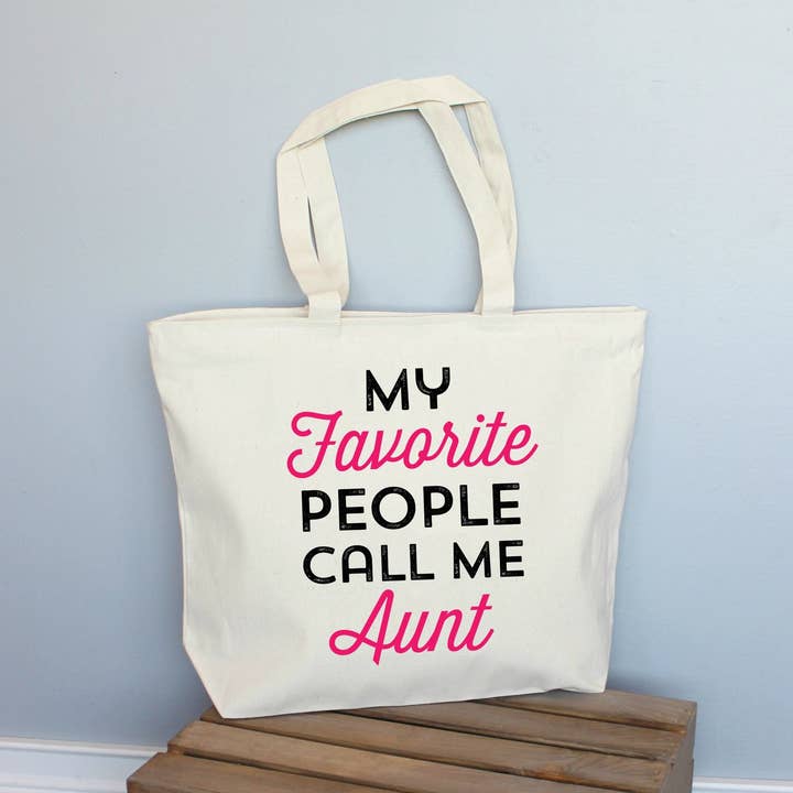 Bolso de mano My Favorite People Call Me Aunt, 2 tamaños para venta al por mayor de Love You a Latte Shop