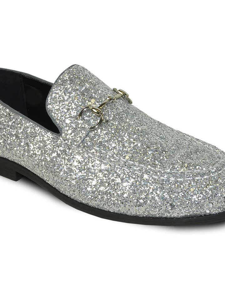 "Bravo 1" Silver Glitter Tuxedo & Prom Shoes for wholesale by Tux-USA®