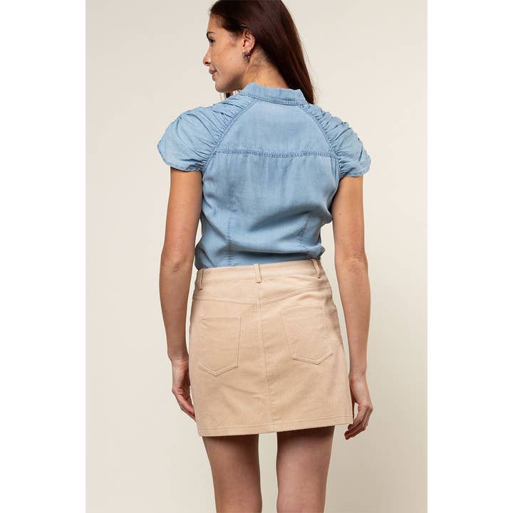 Naked Zebra - Wholesale Skirt - Women's - Corduroy Mini Skirt With Front Pockets8