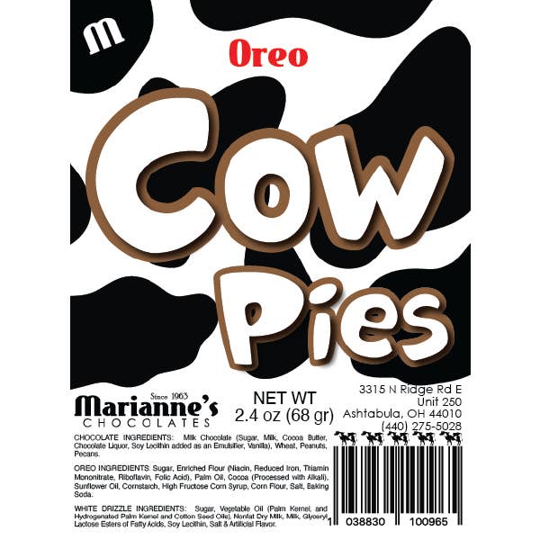 Marianne's Chocolates - Wholesale Chocolate Covered Sweets - Milk Chocolate Oreo Cow Pie