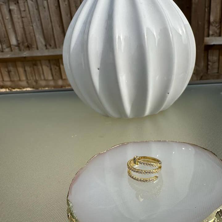 Gemscape UK - Wholesale Multi-Stone Ring - Spiral Open Ring (Adjustable) Gold10