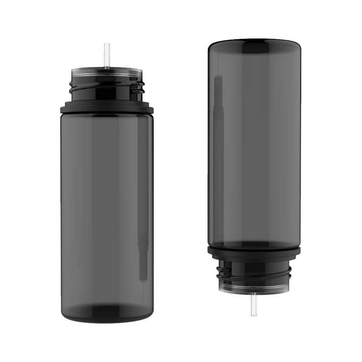 Copackr - Wholesale Travel Container - Chubby Gorilla - 120ML Unicorn Bottle - Transparent Black Bottle / Black Cap - V34