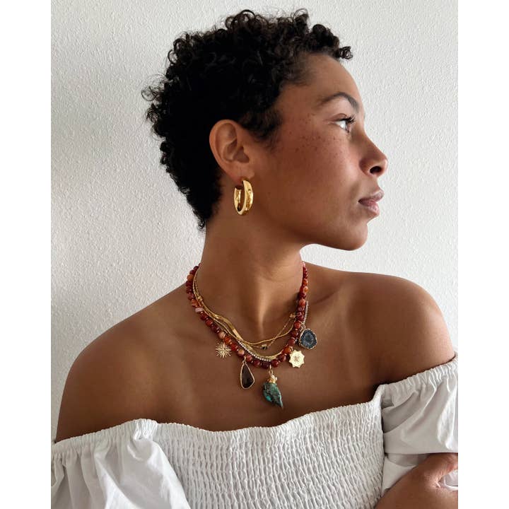 Beljoy - Wholesale Hoop Earrings - Efa Gold Everyday Hoop Earrings