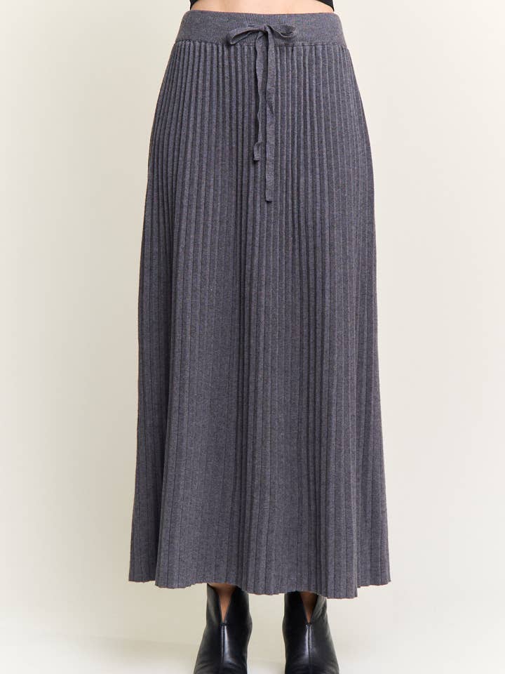 ADORA LA - Wholesale Skirt - Women's - CES4155 -RIBBED KNIT PLEATED MIDI SKIRT1