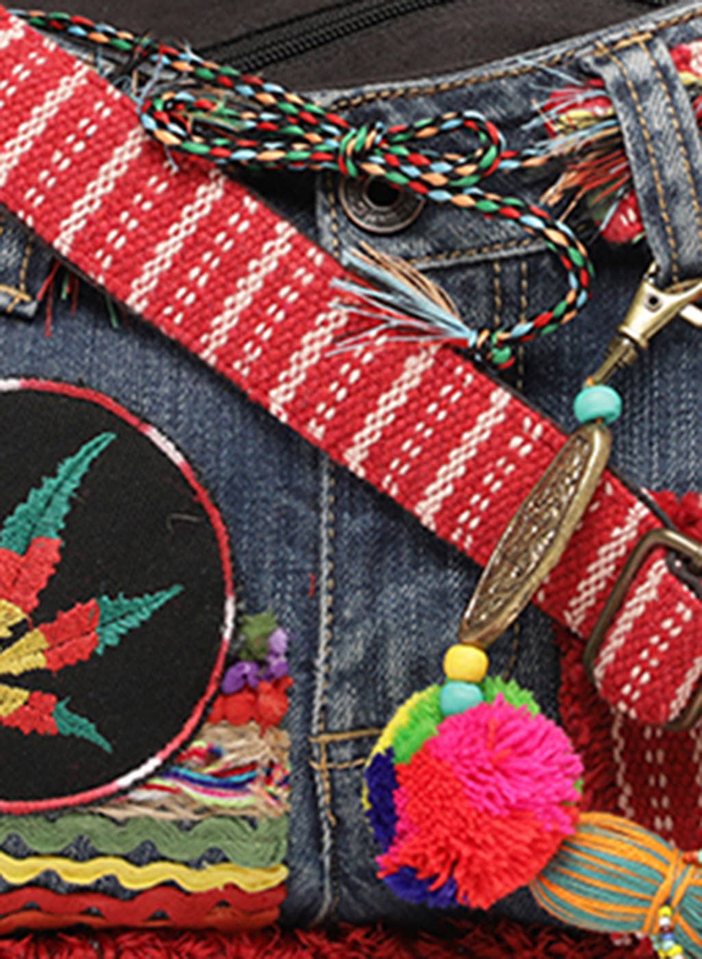 KOMPANERO - Wholesale Crossbody Bag - Women's - Embellished Denim Multi Utility Sling Bag for women-Onda3