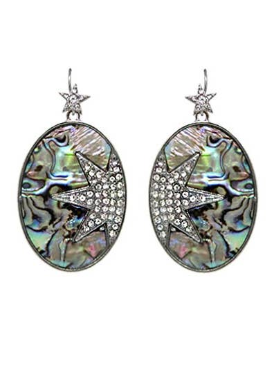 Boucles d'oreilles pendantes à crochet en forme d'étoile scintillante céleste pour la vente par TheTizana