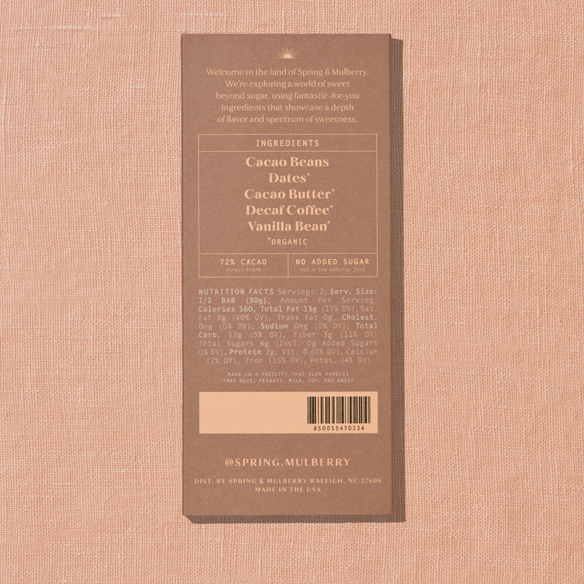 Spring & Mulberry - Wholesale Chocolate Bar - Coffee Date-Sweetened Dark Chocolate3