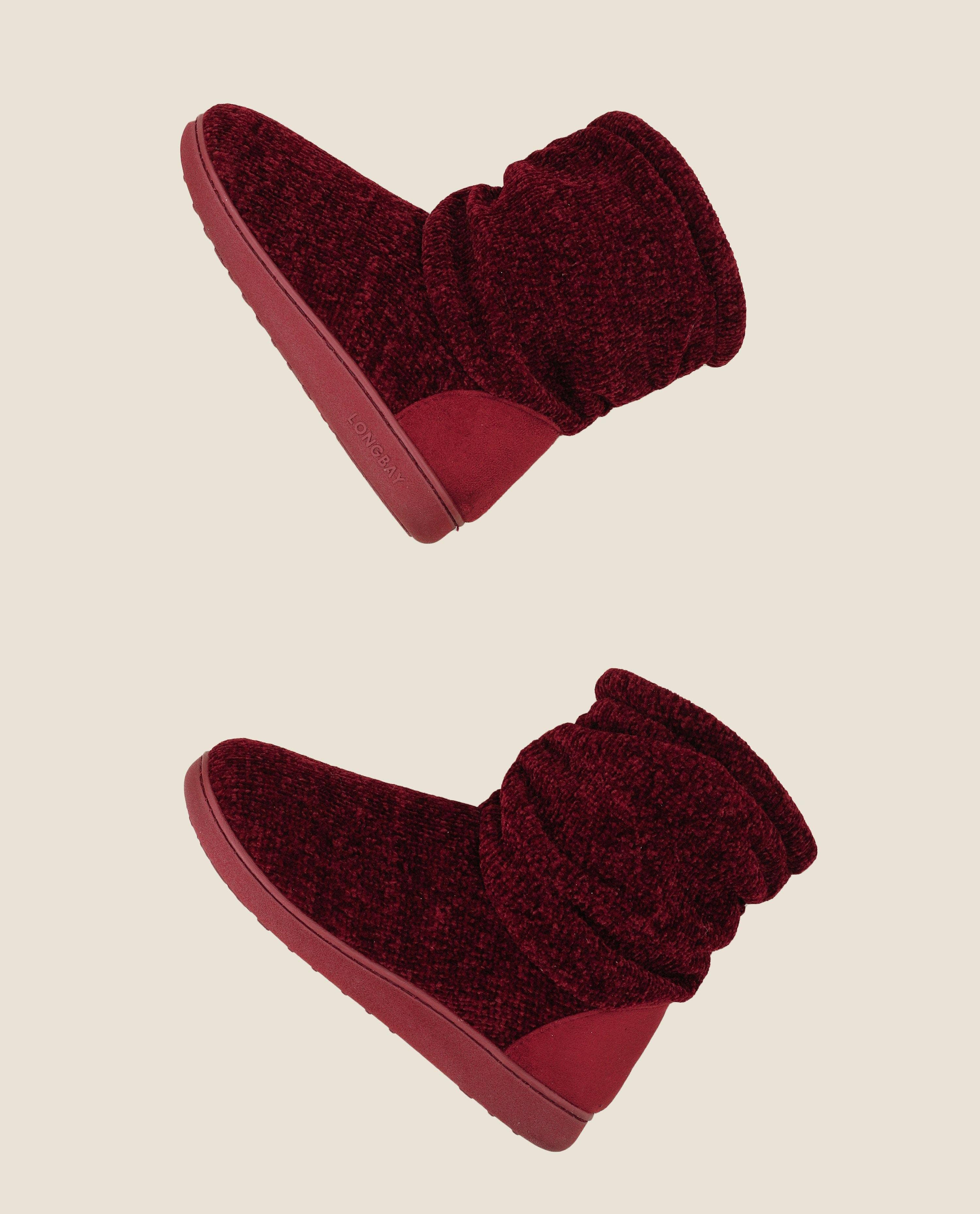 LongBay - Vente Bottines – femme - Chaussons bottillons en tricot chenille pour femmes Fuji19