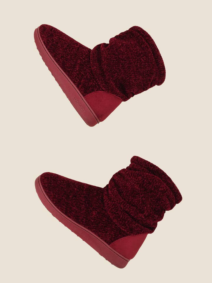 LongBay - Vente Bottines – femme - Chaussons bottillons en tricot chenille pour femmes Fuji19