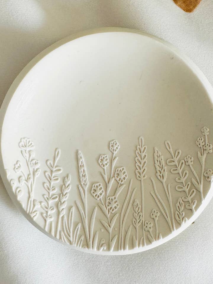 3D flower garden ring dish, minimalist, 3 inches for wholesale by BuidesignCo