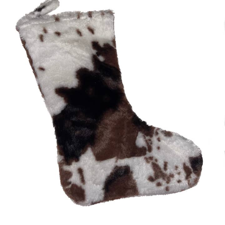 Granny B's Holiday Depot - Wholesale Holiday Stocking - Faux Cow-print Stocking1