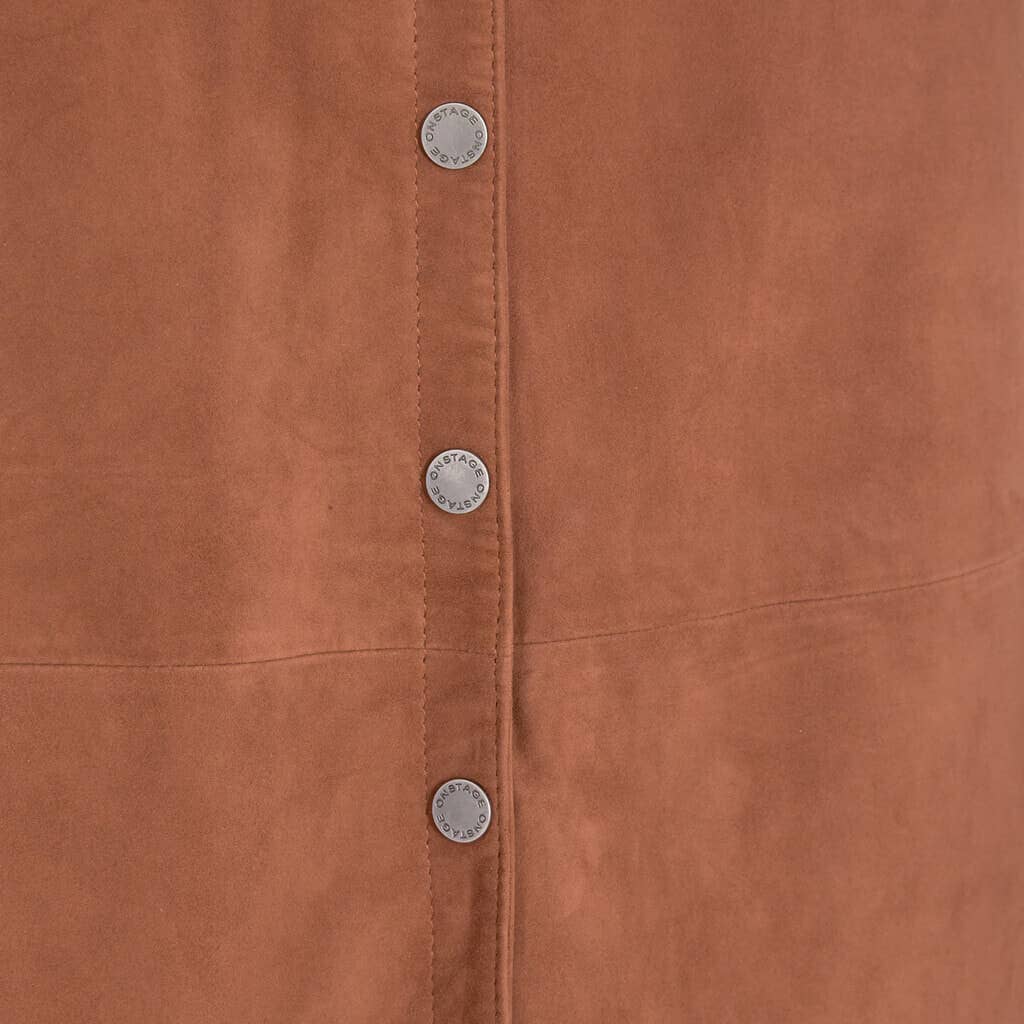 Onstage collection – Saia - Mulher por atacado – Saia midi de couro de cabra com botões8