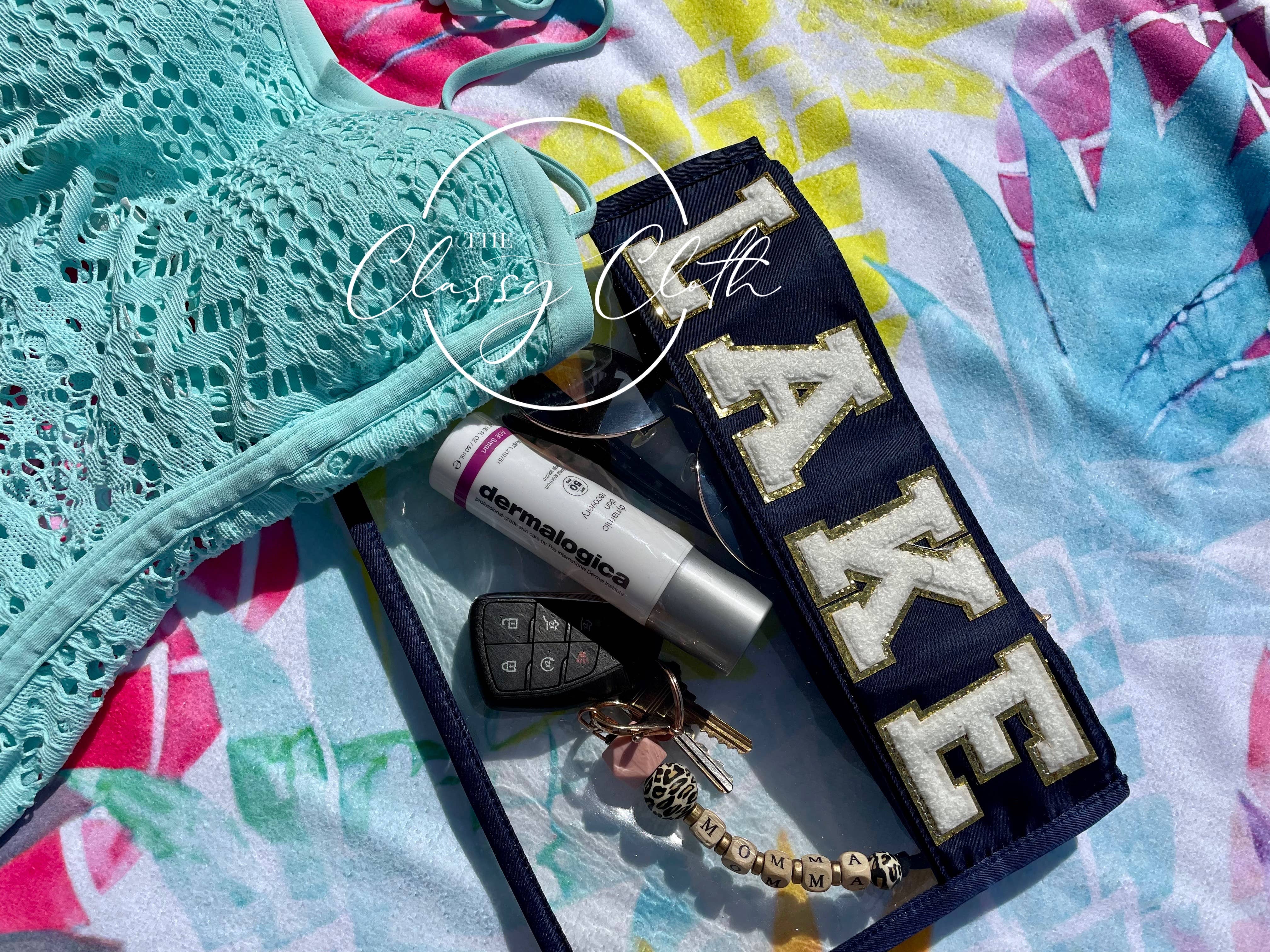 The Classy Cloth WS - Wholesale Handtasje - Dames - Doorzichtig etui van Chenille Letter - LAKE RTS2