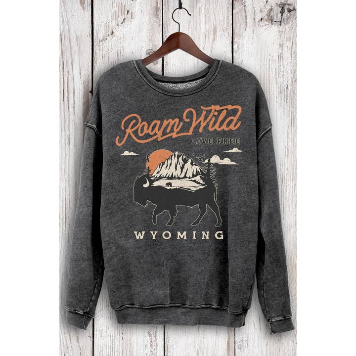 HRTandLUV - Wholesale Sweatshirt - Women's - ROAM WILD LIVE FREE MINERAL SWEATSHIRTS1