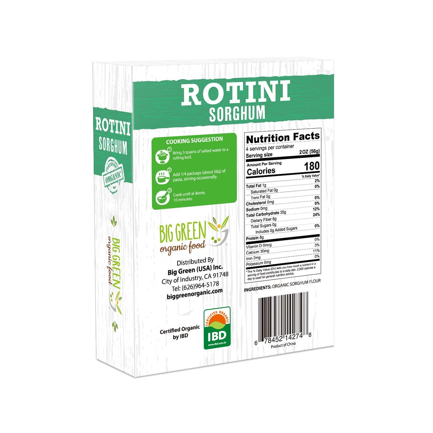 Big Green Organic Food - Vente Pâtes - Rotini au sorgho biologique1