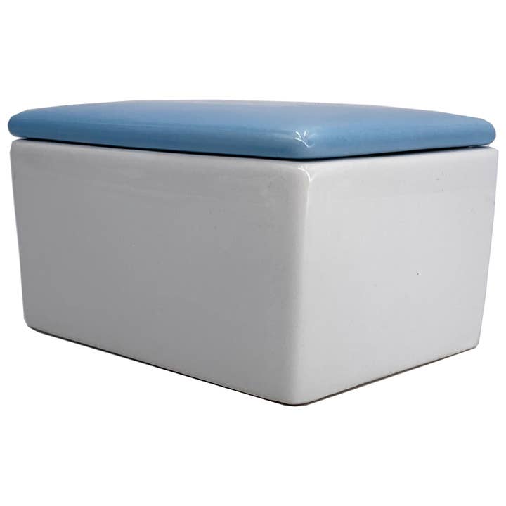 first of a kind - Wholesale Butter Dish - Ceramic Butter Box, Red, White & Blue - Vintage Butter Keepe5