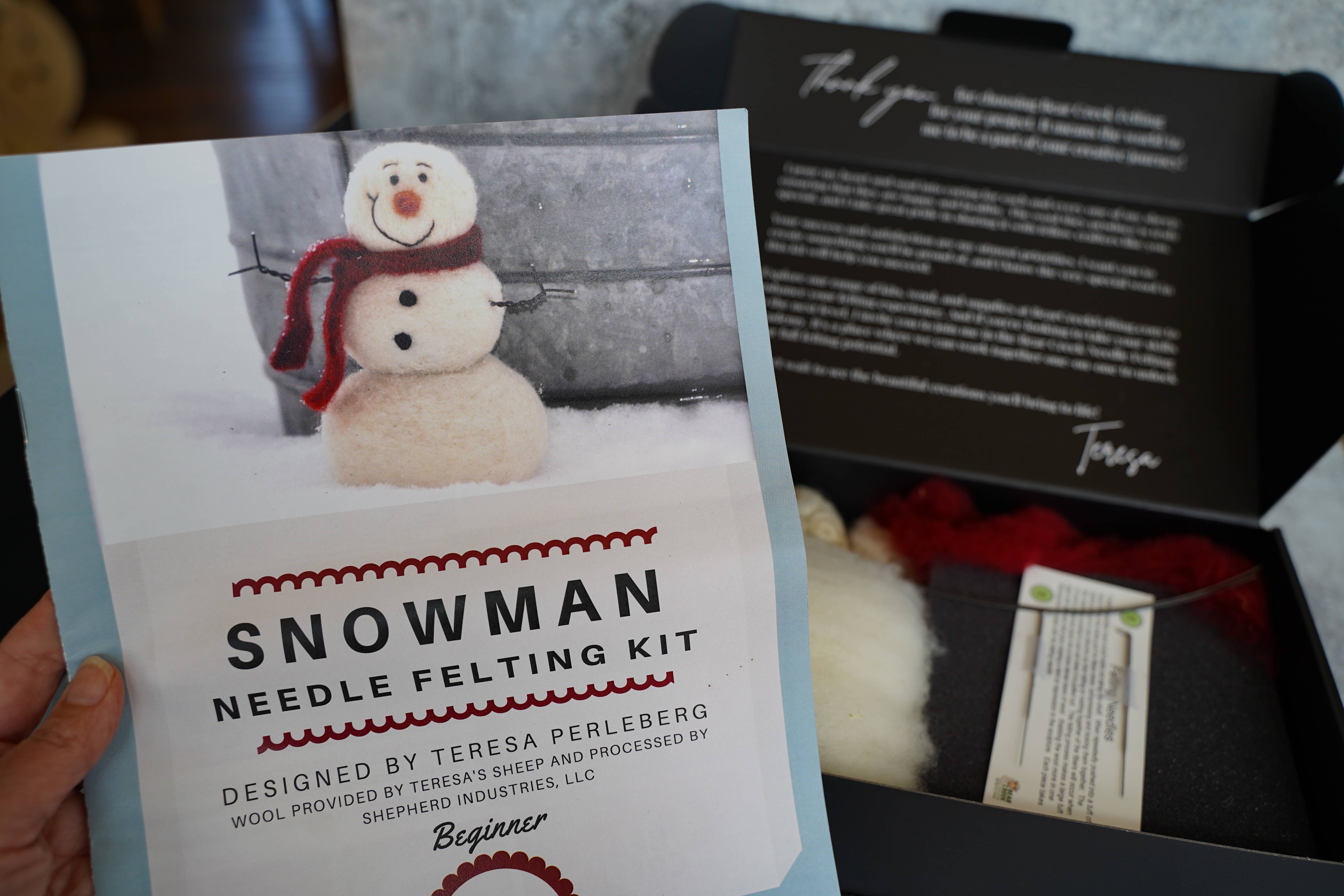 Bear Creek Felting - Wholesale DIY Craft Kit - Snowman Needle Felting Kit6