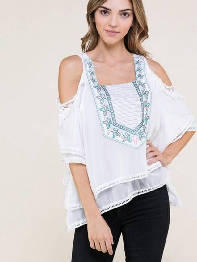 White Spring Blouse for wholesale by Miss Nicka Boutique