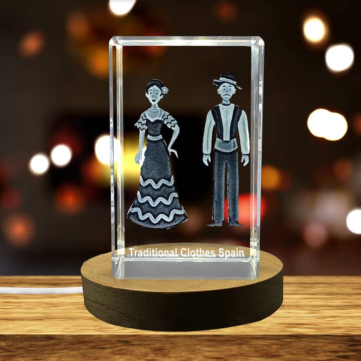 Robe Flamenco Espagnole Décor Cristal avec Base LED pour la vente par AB Crystal Collection